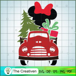 Christmas Minnie Car SVG Cut File for Cricut & Silhouette