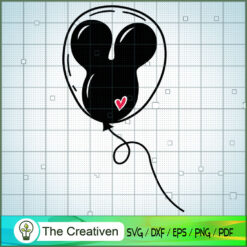 Mickey Balloon Heart SVG Cut File for Cricut & Silhouette