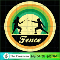 Retro Vintage Fencing SVG Cut File for Cricut & Silhouette