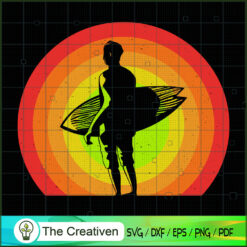 Surfing Vintage Retro Design SVG Cut File for Cricut & Silhouette