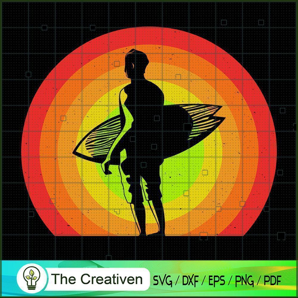Surfing Vintage Retro Design SVG Cut File for Cricut & Silhouette 1 Surfing Vintage Retro Design SVG Cut File for Cricut & Silhouette