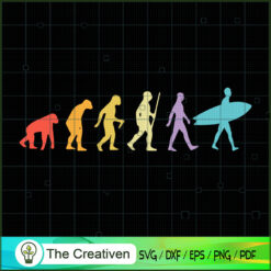 Retro Surfing Evolution SVG Cut File for Cricut & Silhouette