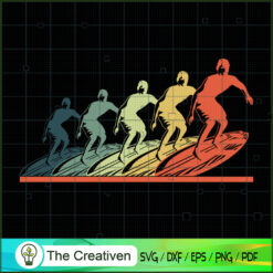 Surfing Surfboard Vintage Retro SVG Cut File for Cricut & Silhouette