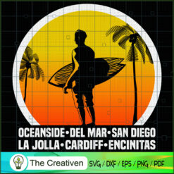 San Diego - Surfing SVG Cut File for Cricut & Silhouette