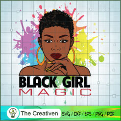 Black Girl Paint Splash Back SVG Cut File for Cricut
