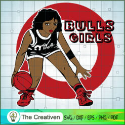 Bull Girl NBA Champions SVG, NBA Girl, Afro Woman SVG, Black Woman SVG