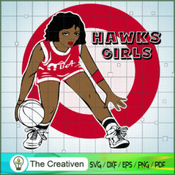 Hawks Girl NBA Champion SVG, NBA Girl, Afro Woman SVG, Black Woman SVG
