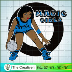 Magic Girl NBA Champion SVG, NBA Girl, Afro Woman SVG, Black Woman SVG