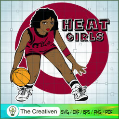 Heat Girl NBA Champion  SVG, NBA Girl, Afro Woman SVG, Black Woman SVG