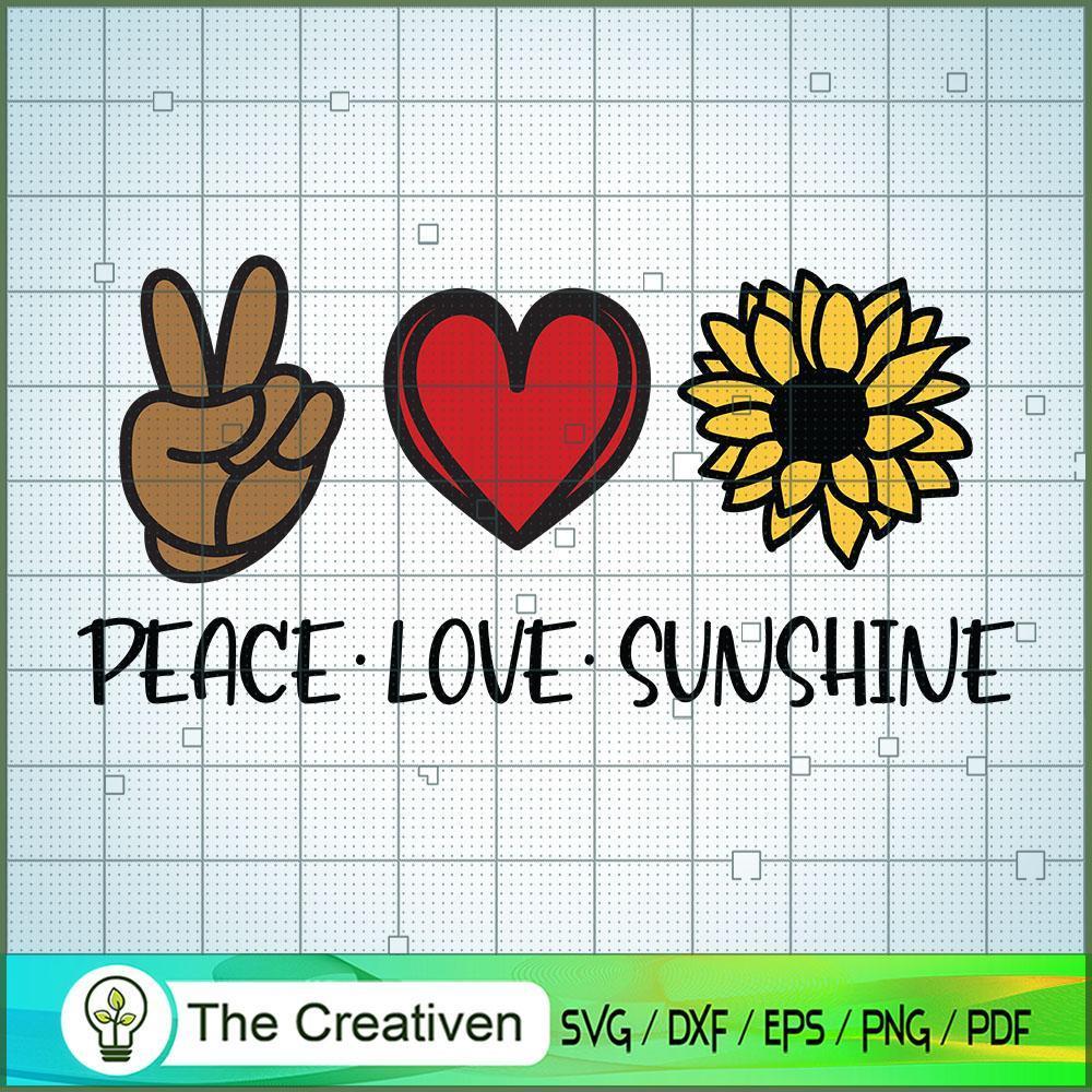 Peace Love Sunshine SVG, Sunshine SVG, Sunflower Clipart SVG 1 Peace Love Sunshine SVG, Sunshine SVG, Sunflower Clipart SVG