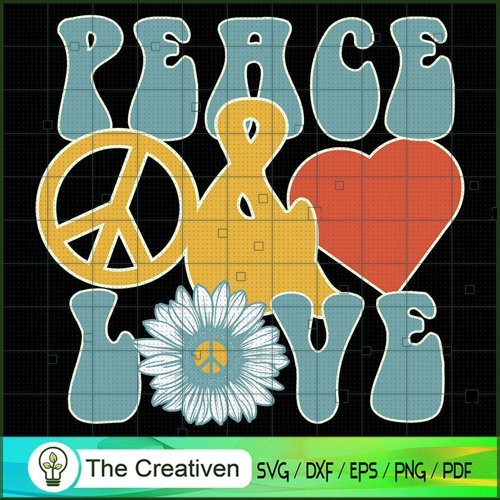 Hippie Peace Love Vintage Retro SVG, Hippie SVG, Love Peace SVG 1 Hippie Peace Love Vintage Retro SVG, Hippie SVG, Love Peace SVG