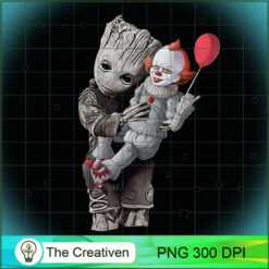 Groot with Pennywise PNG, Halloween PNG, Horror PNG