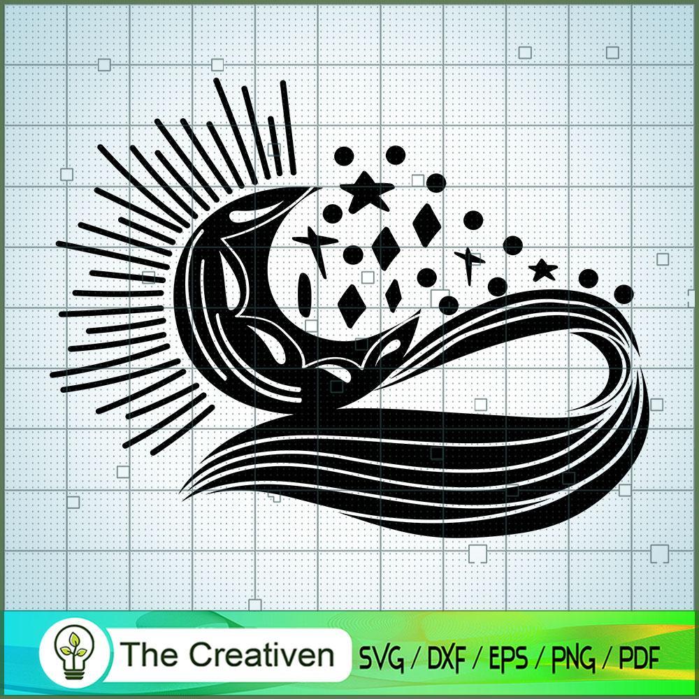 Crescent Moon SVG Cut File for Cricut & Silhouette 1 Crescent Moon SVG Cut File for Cricut & Silhouette