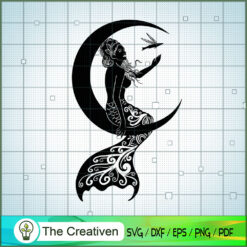 Mermaid Moon Fly SVG Cut File for Cricut & Silhouette