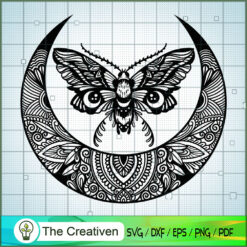 Moth Moon SVG Cut File for Cricut & Silhouette Design 18481