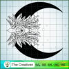 Floral Moon Svg Cut File SVG Cut File for Cricut & Silhouette