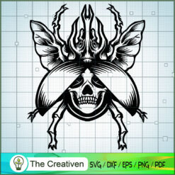 Silhouette Beetle Skull Clipart SVG Cut File for Cricut & Silhouette