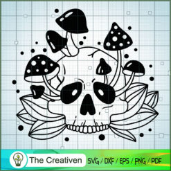 Mystic Floral Skull and Mushrooms SVG Cut File for Cricut & Silhouette