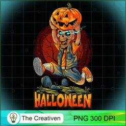 Skull Run With Pumpkin Halloween PNG Clipart – Transparent Download