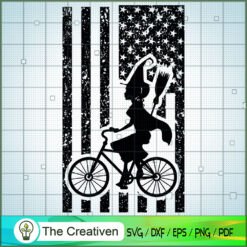 Halloween Witch Riding Usa Flag SVG, Witch Riding SVG, Halloween SVG