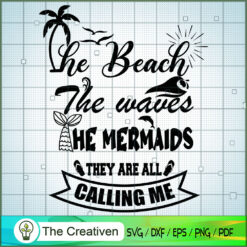 The Beach the Waves the Mermaids SVG Cut File for Cricut & Silhouette