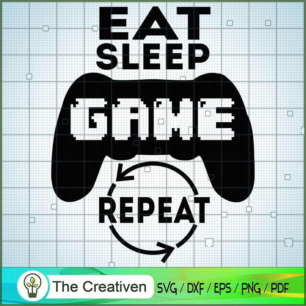 Eat Sleep Game Repeat SVG Cut File for Cricut & Silhouette 1 Eat Sleep Game Repeat SVG Cut File for Cricut & Silhouette