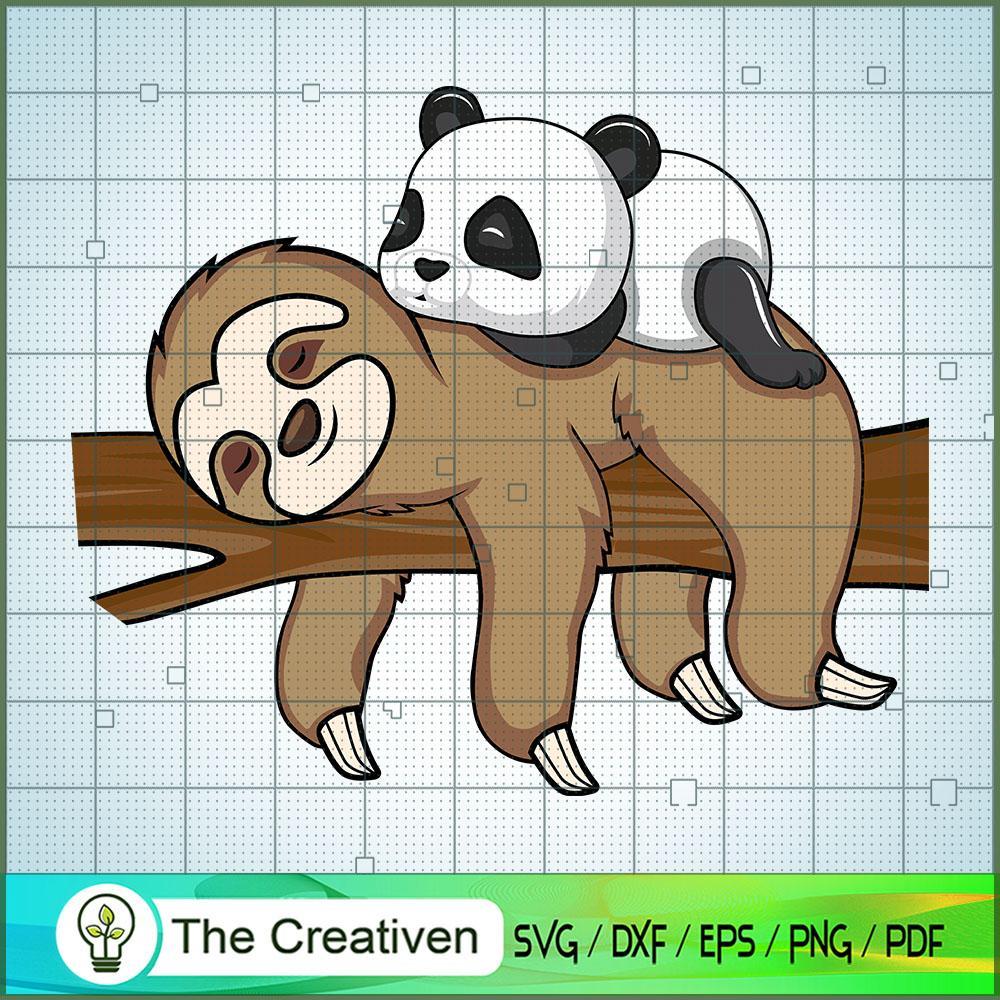 Sleeping Sloth with Panda SVG, Sloth SVG, Trending SVG 1 Sleeping Sloth with Panda SVG, Sloth SVG, Trending SVG