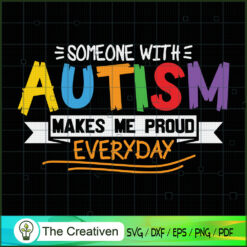 God Created Autism Offset Bo SVG Cut File for Cricut