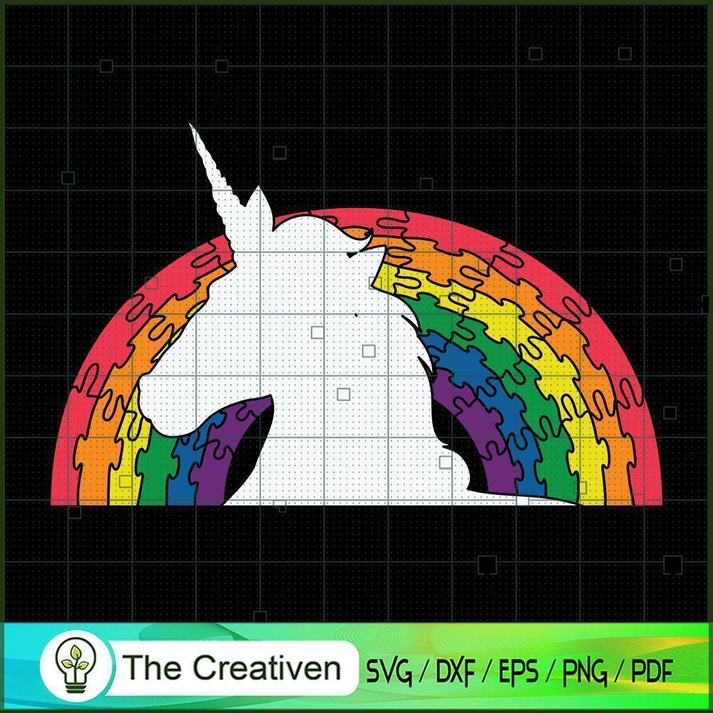 Rainbow Unicorn Autism Awareness SVG Cut File for Cricut & Silhouette 1 Rainbow Unicorn Autism Awareness SVG Cut File for Cricut & Silhouette
