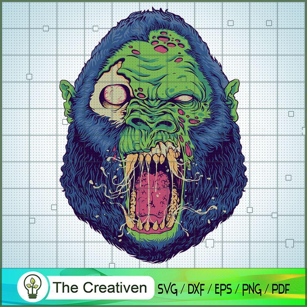 Monster Angry Gorilla Head SVG, Monster SVG, Halloween SVG 1 Monster Angry Gorilla Head SVG, Monster SVG, Halloween SVG