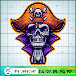 Skull Pirate with Gold Dental Clipart SVG, Skull SVG, Halloween SVG