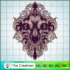 Wolf Skull Frame Swirl Ornaments SVG, Skull SVG, Halloween SVG 3 32 copy 36