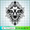 Silhouette Wolf Skull Frame Swirls SVG, Skull SVG, Halloween SVG 2 18 copy 46