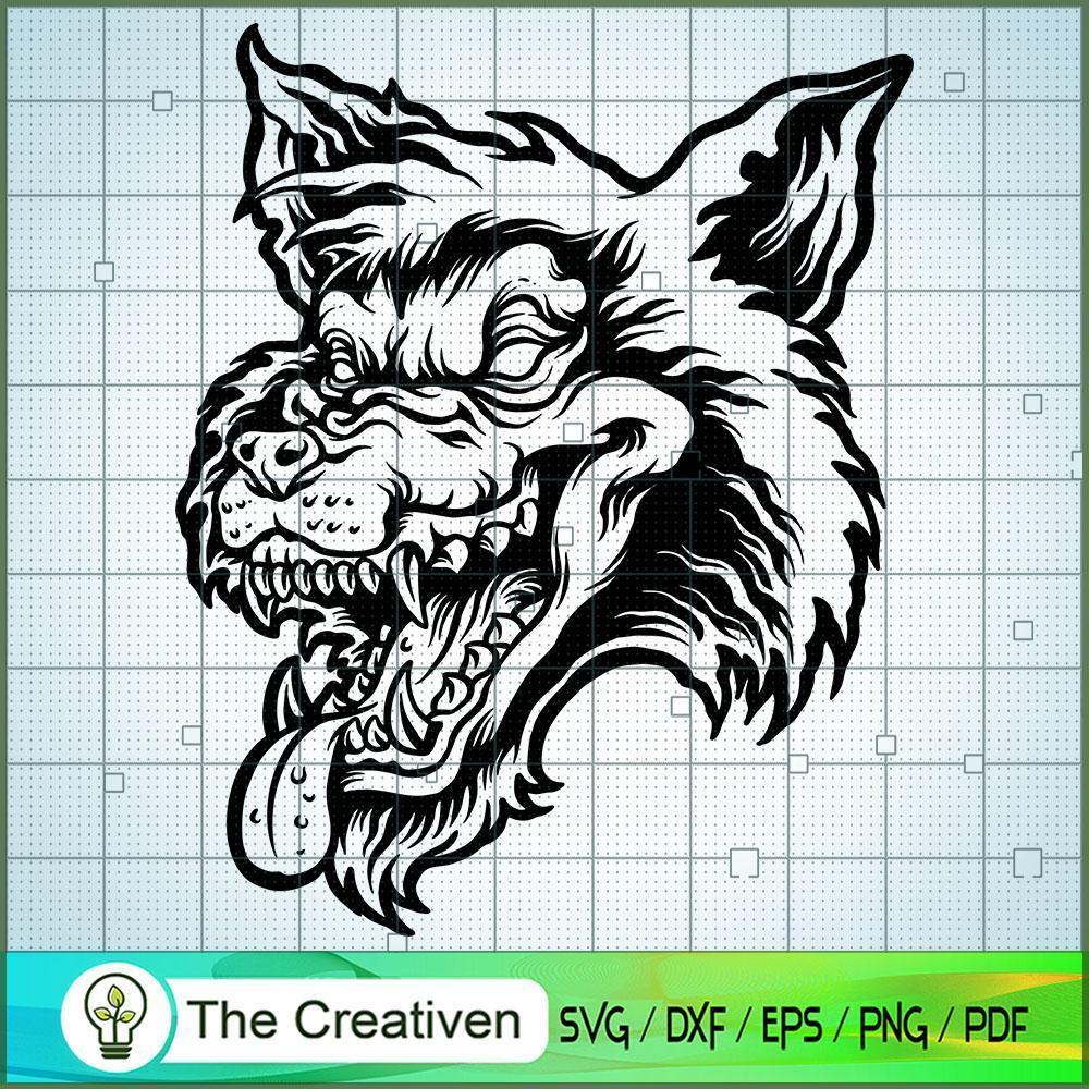 Wolf Animal Monster Silhouette SVG, Skull SVG, Halloween SVG 1 Wolf Animal Monster Silhouette SVG, Skull SVG, Halloween SVG