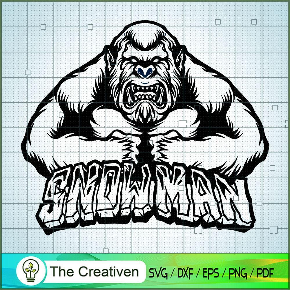 Silhouette Yeti the Snowman SVG, Skull SVG, Halloween SVG 1 Silhouette Yeti the Snowman SVG, Skull SVG, Halloween SVG