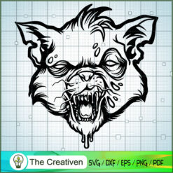 Silhouette Scary Zombie Cat SVG, Skull SVG, Halloween SVG