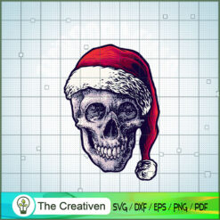 Santa Skull Christmas Horror SVG, Skull SVG, Halloween SVG