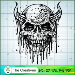 Silhouette Zombie Evil Skull Halloween SVG, Skull SVG, Halloween SVG