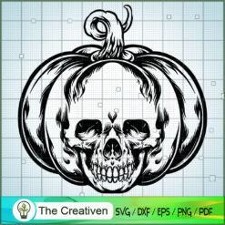 Halloween Jack O Lantern Pumpkin Skull SVG, Skull SVG, Halloween SVG