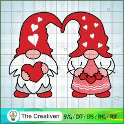 Valentine Gnomes Svg File, Gnomes SVG