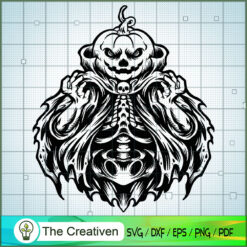 Halloween Scary Pumpkin Head SVG Cut File for Cricut