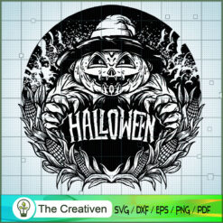 Scary Halloween Pumpkin Blac SVG Cut File for Cricut