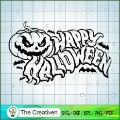 Silhouette Happy Halloween Pumpkin SVG,Pumpkin SVG, Halloween SVG