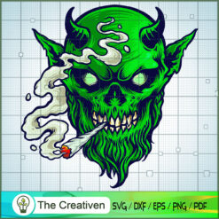 Angry Devil Marijuana Smoke SVG,Devil Marijuana SVG, Halloween SVG