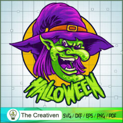 Halloween Scary Lady Witch Head SVG Cut File for Cricut & Silhouette