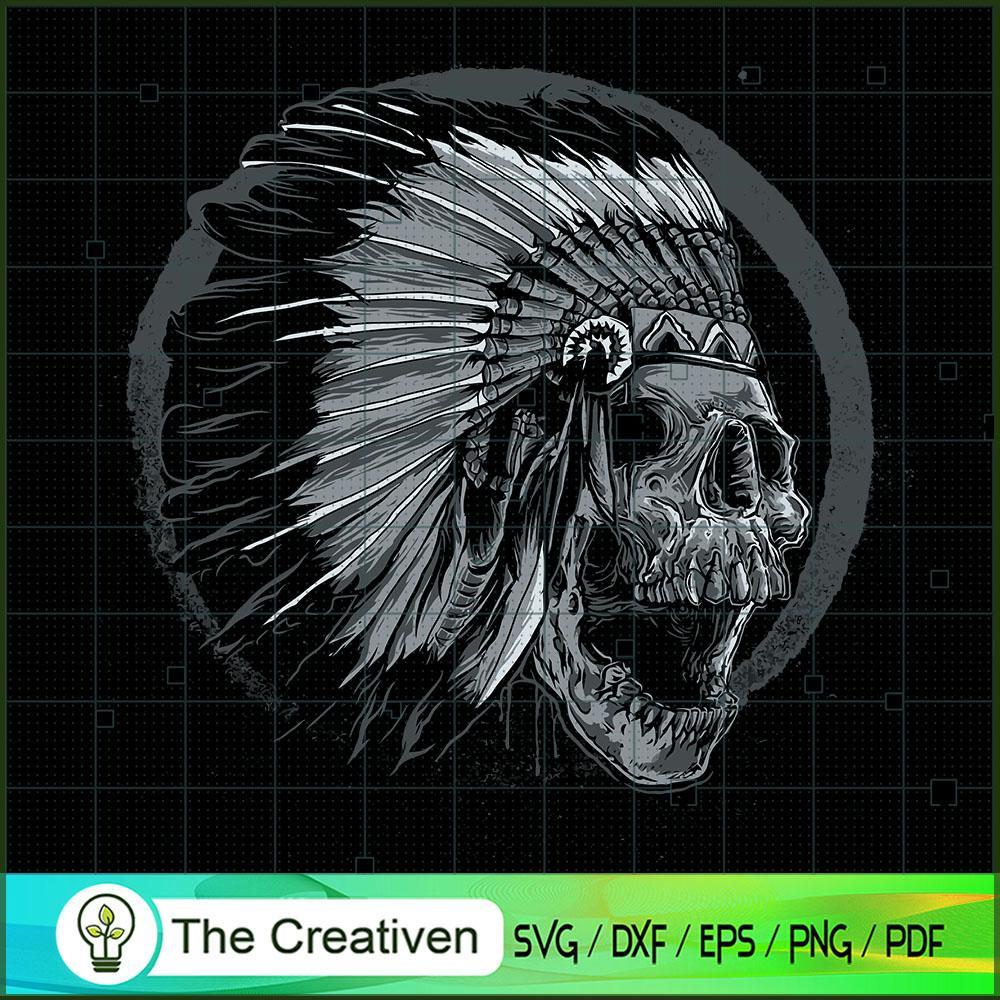 Skull Indians Horror SVG Cut File for Cricut & Silhouette 1 Skull Indians Horror SVG Cut File for Cricut & Silhouette