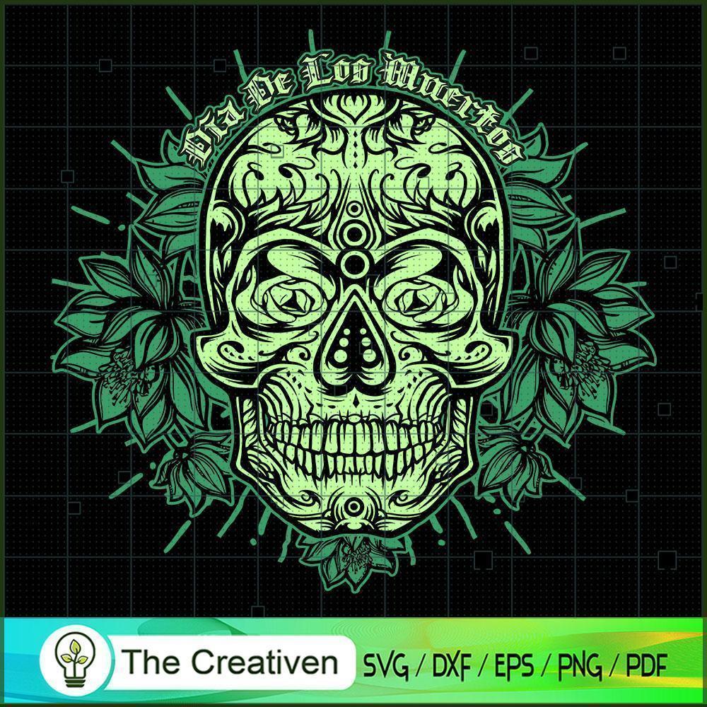 Skull De Los SVG, Skull SVG, Skull Flower SVG 1 Skull De Los SVG, Skull SVG, Skull Flower SVG