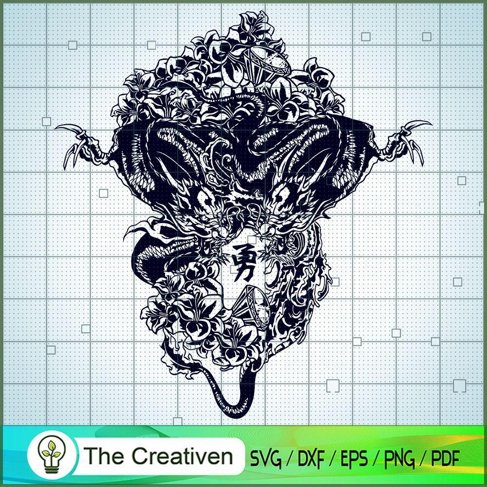 Dragon SVG, Dragon Head SVG, Tribal Dragon SVG 1 Dragon SVG, Dragon Head SVG, Tribal Dragon SVG