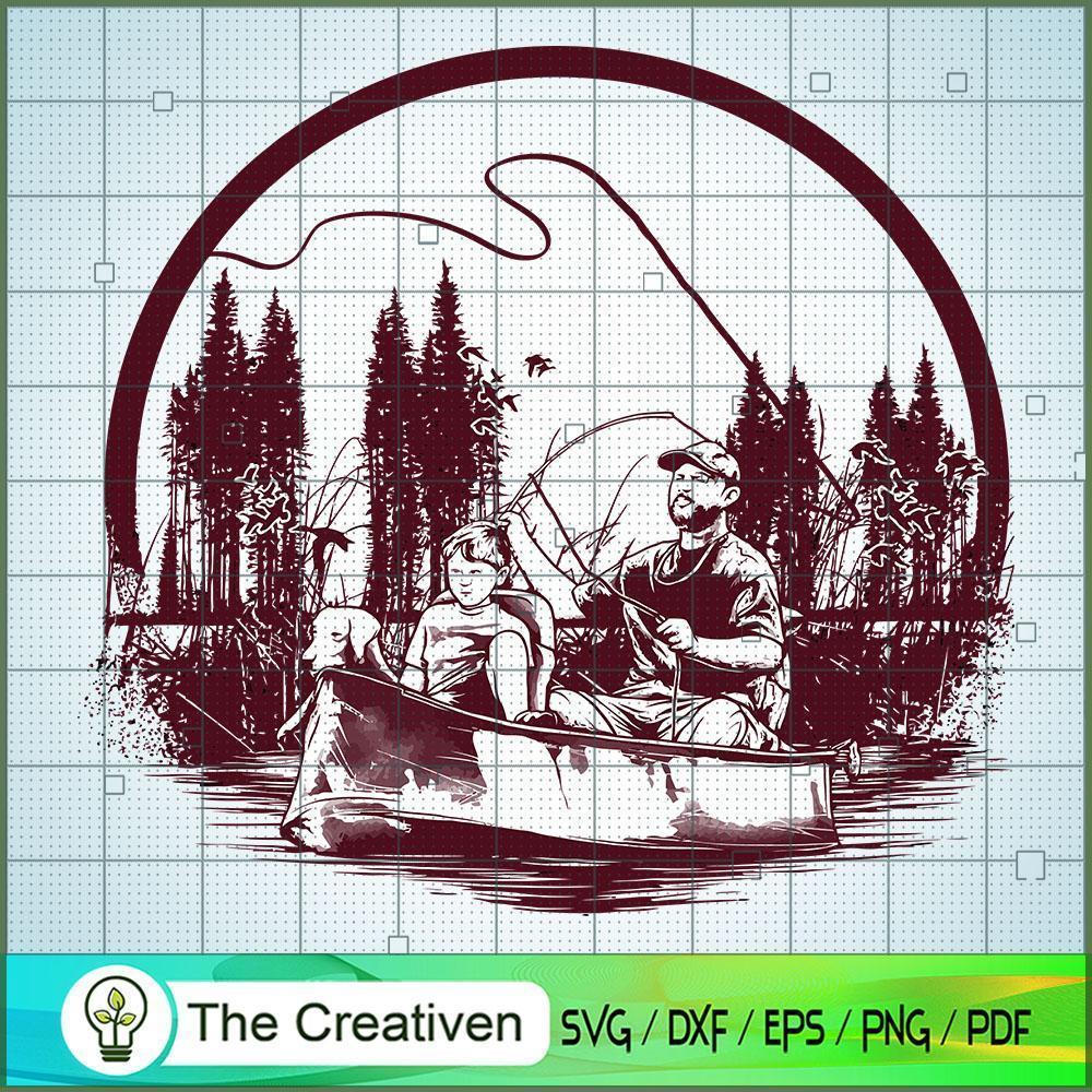 Boat Dog SVG, Dad And Son SVG, Fishing SVG 1 Boat Dog SVG, Dad And Son SVG, Fishing SVG