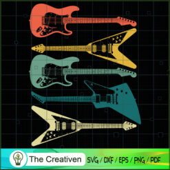 Guitar Retro Vintage Music 80s 90s SVG, Vintage 80s SVG, Old Style SVG